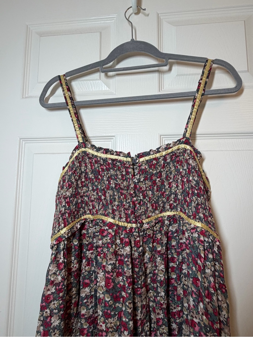 NATURAL LIFE Floral Maxi Dress in Burgundy with Cream Trim - Picture 3 of 9